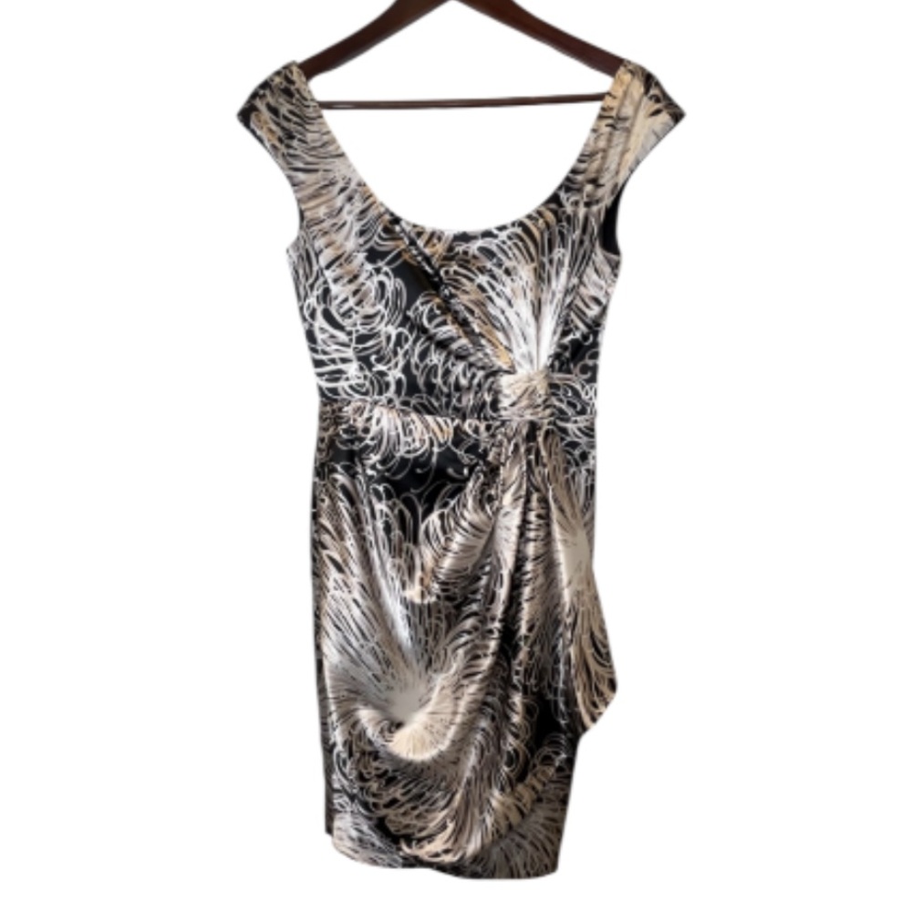 Maggy London Satin Sleeveless Wrap Cocktail Dress Size 6
